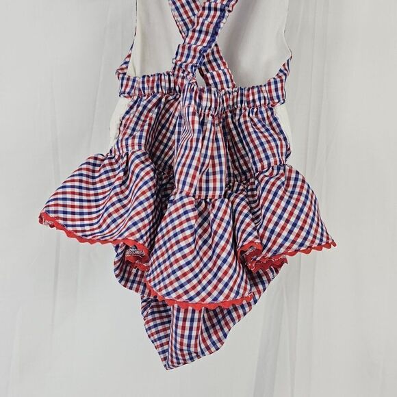 Stitches Of Faith Red White Blue Anchor Smocked Toddler Girl Size 3T Swimsuit - Picture 5 of 7